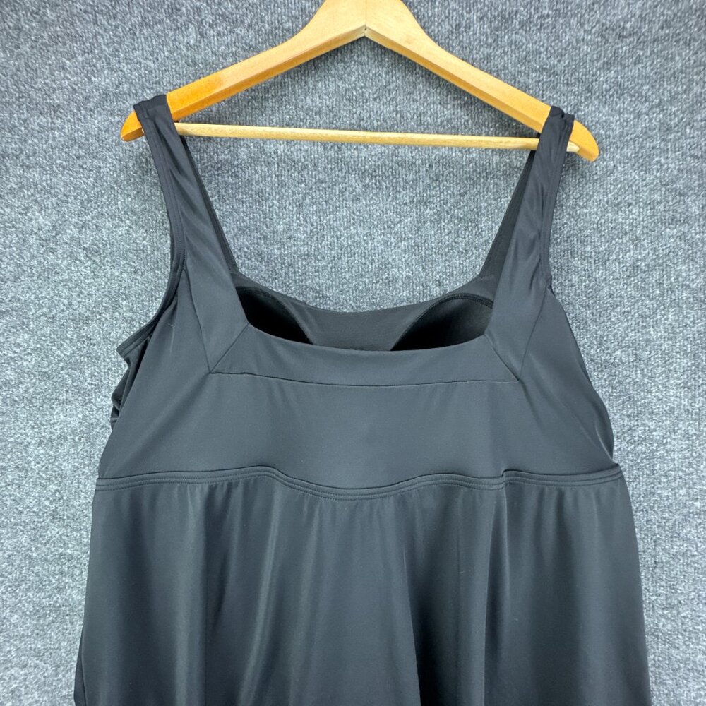 Swimsuits For All Black One Piece Swimdress Size 24 Empire‎ Square Neck - Picture 5 of 10